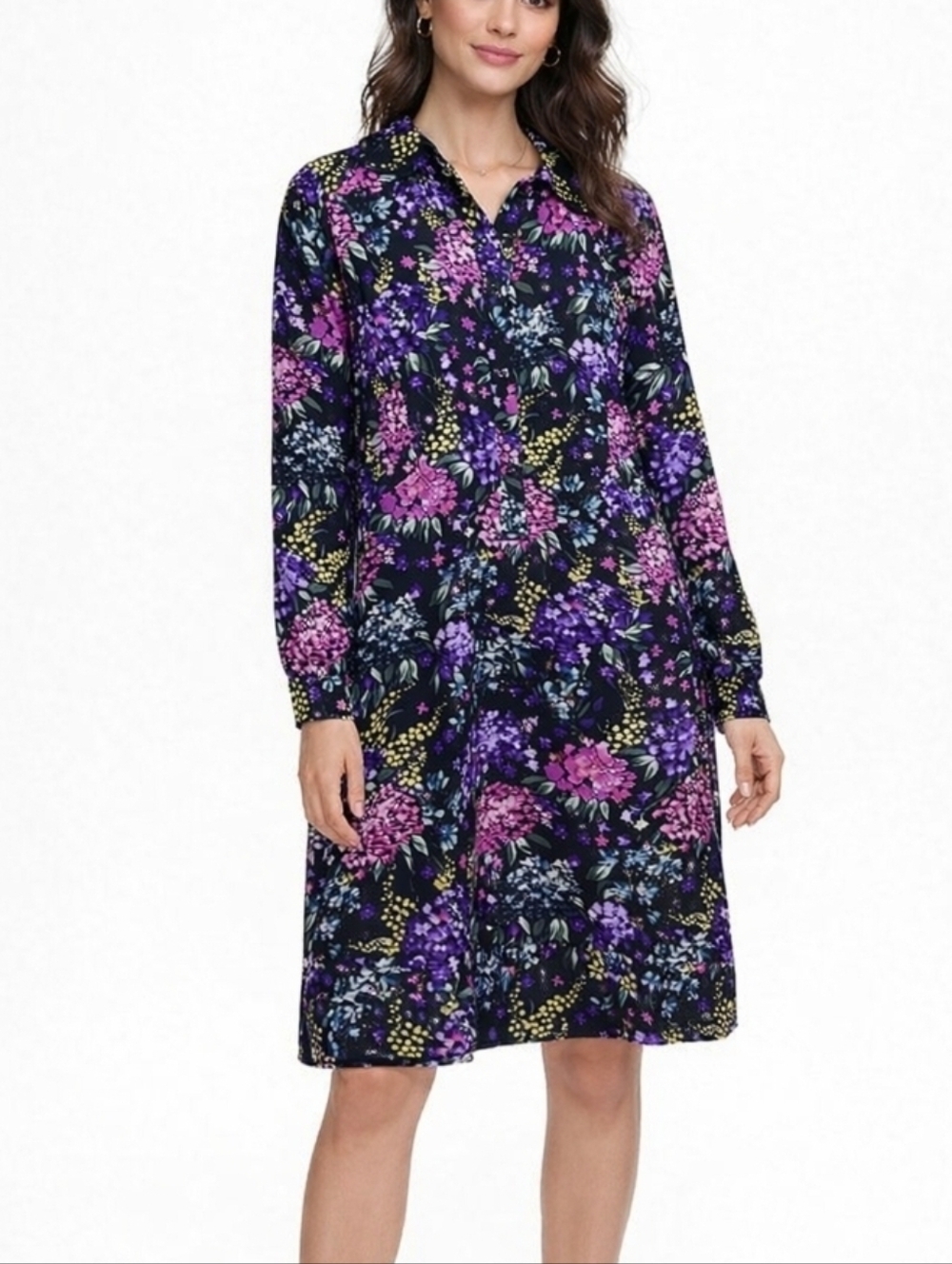 Sporting Dress Vintage Purple and Pink Floral Popover Dress XL (6823)